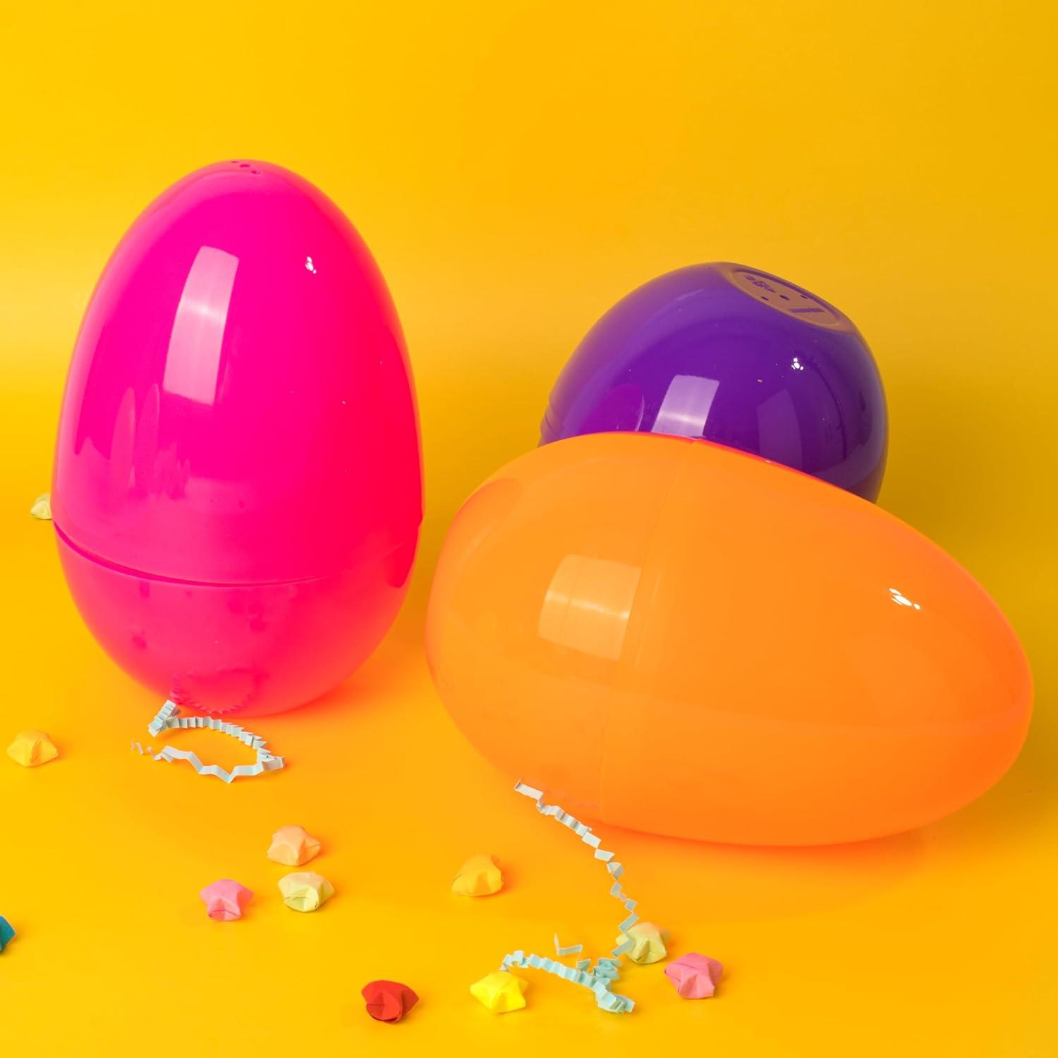imageJOYIN 12 Pieces 7 Jumbo Plastic Bright Solid Easter Eggs Assorted Colors for Filling Treats Easter Theme Party Favor Easter Eggs Hunt Basket Stuffers Fillers Classroom Prize Supplies ToyPure