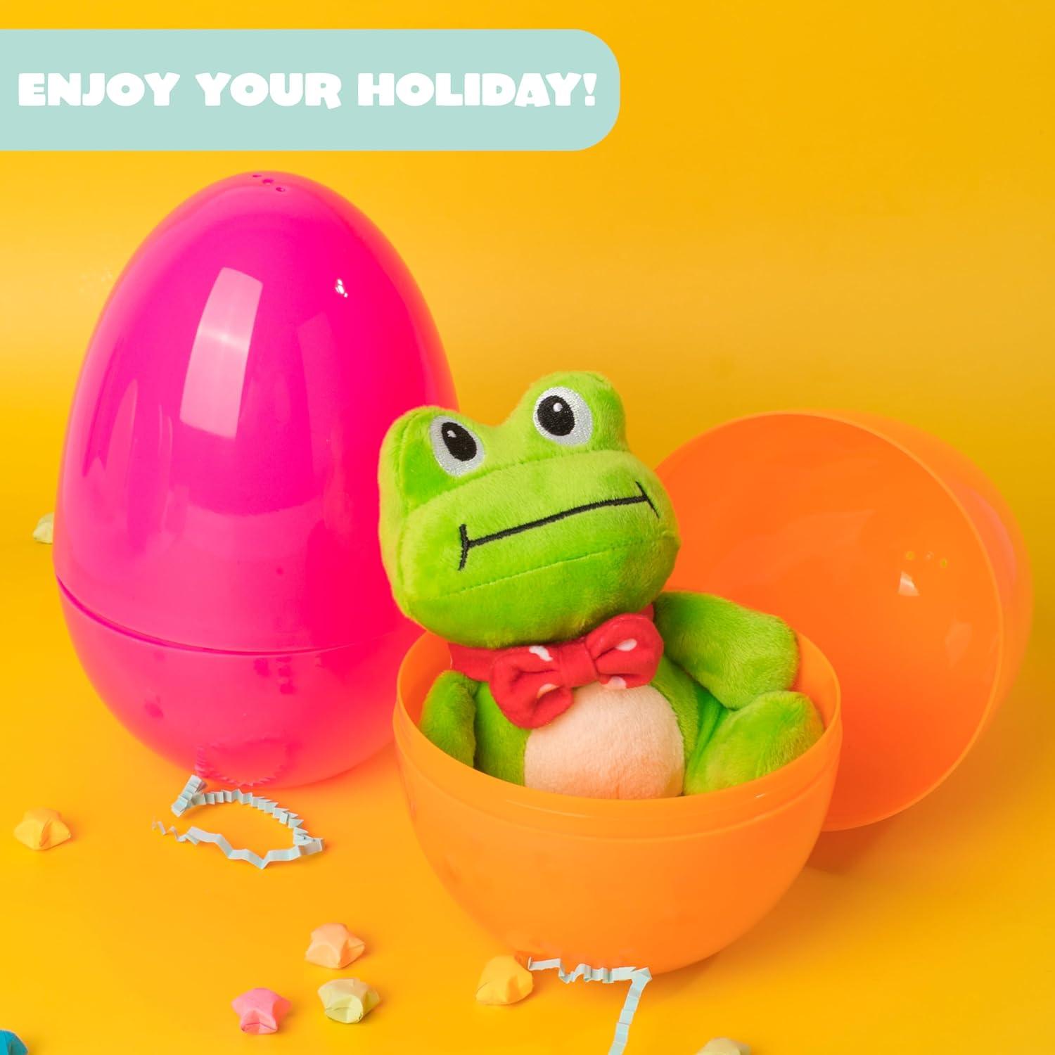 imageJOYIN 12 Pieces 7 Jumbo Plastic Bright Solid Easter Eggs Assorted Colors for Filling Treats Easter Theme Party Favor Easter Eggs Hunt Basket Stuffers Fillers Classroom Prize Supplies ToyPure