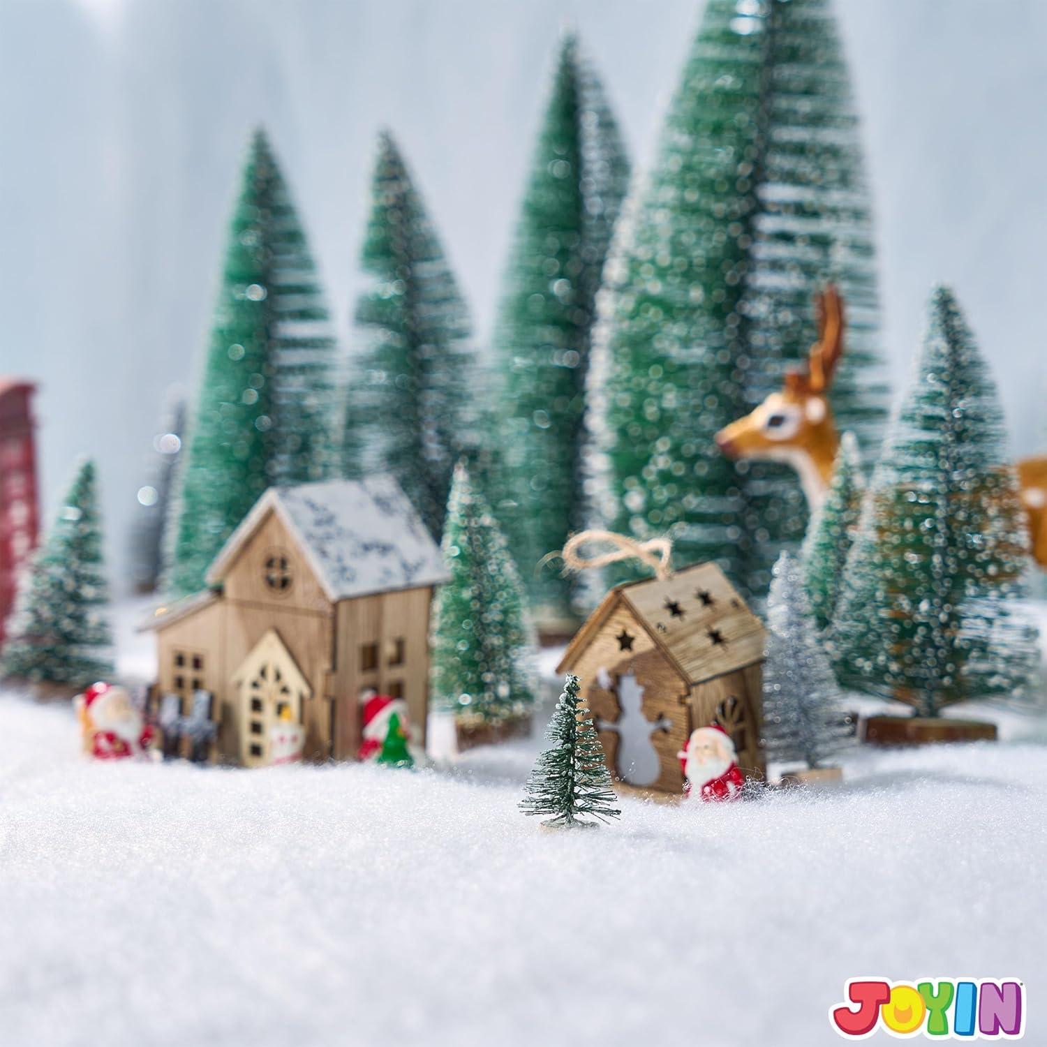 imageJOYIN Christmas Snow Blanket Roll Soft Thick Artificial Snow Sheets Cotton Fabric Under The Xmas Tree for Holiday Decor and Winter Displays Christmas Table Decorations 15In x 10 Ft 4 PCS4