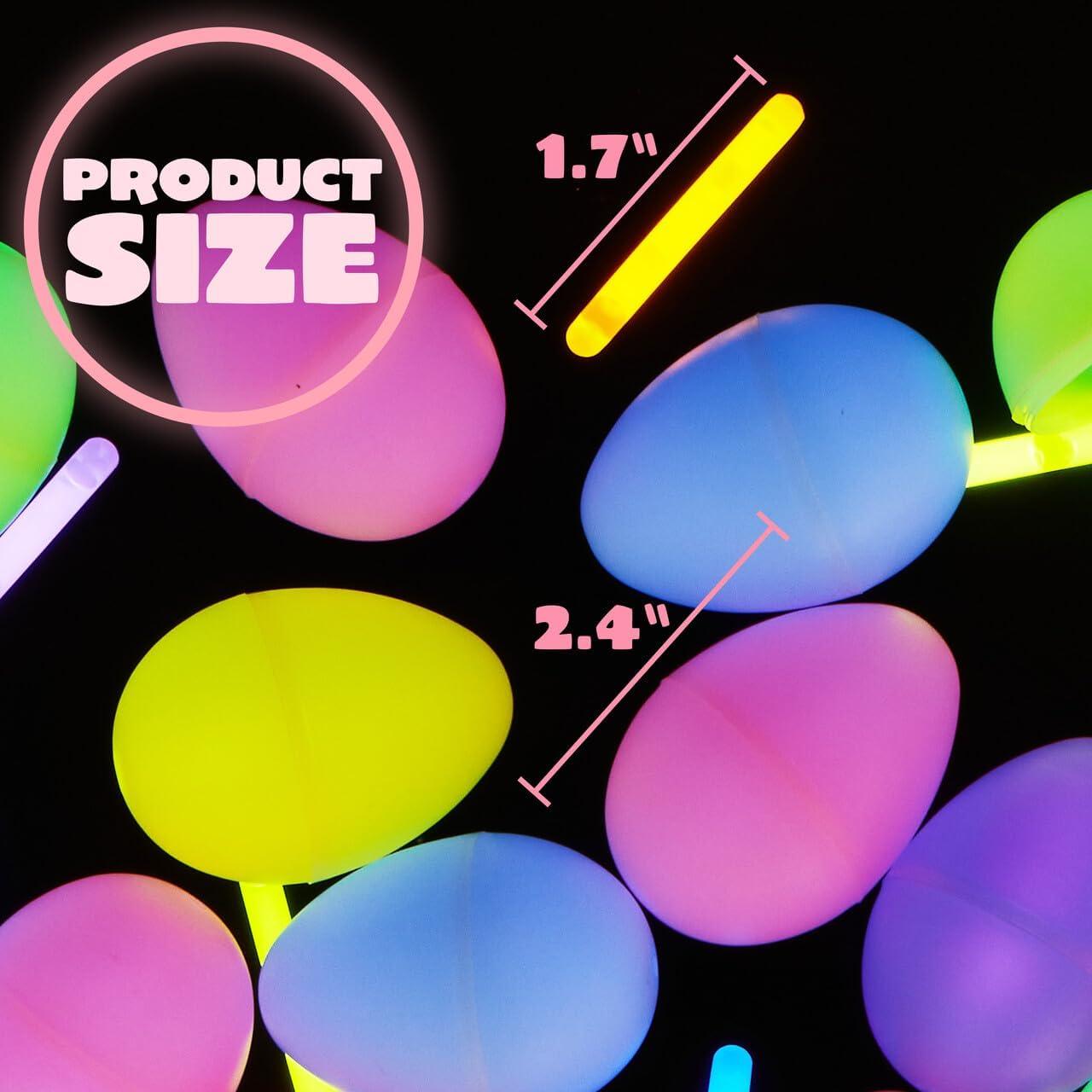 imageJOYIN 144 Pcs Easter Eggs with 288 Pcs Mini Glow Sticks for Kids GlowinTheDark Basket Stuffers Fillers Gift Easter Eggs Hunt Game Party Favors Classroom Decorations Supplies